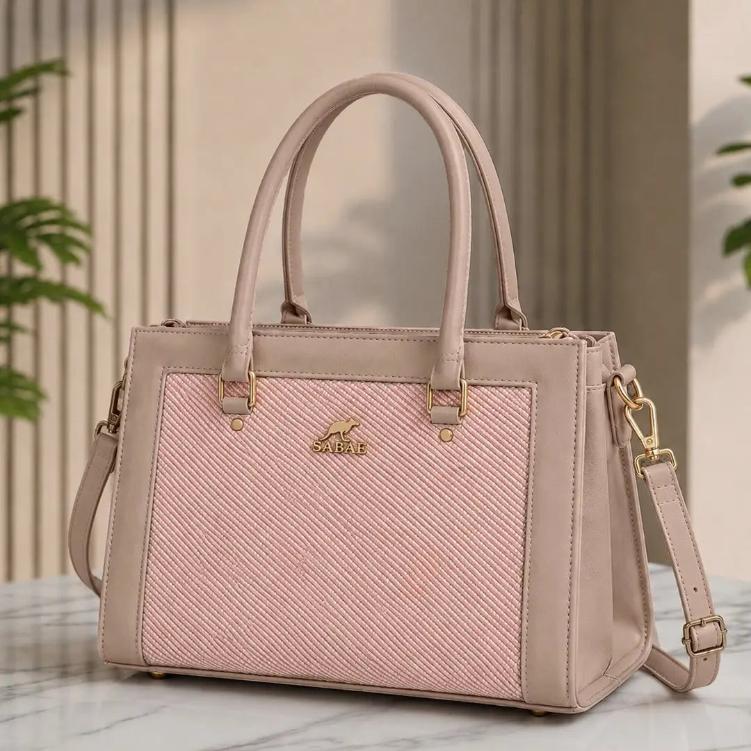 Trendy & Spacious Pink Top-Handle Shoulder Bag for Girls & Ladies