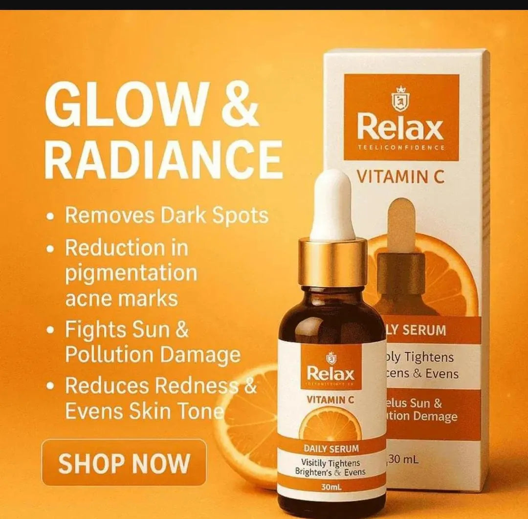 Relax Vitamin C Daily Face Serum for Skin Brightening & Dark Spot Removal - 30ml